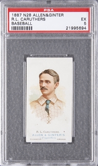 1887 N28 Allen & Ginter "The Worlds Champions" R.L. Caruthers (Baseball Subject) – PSA EX 5